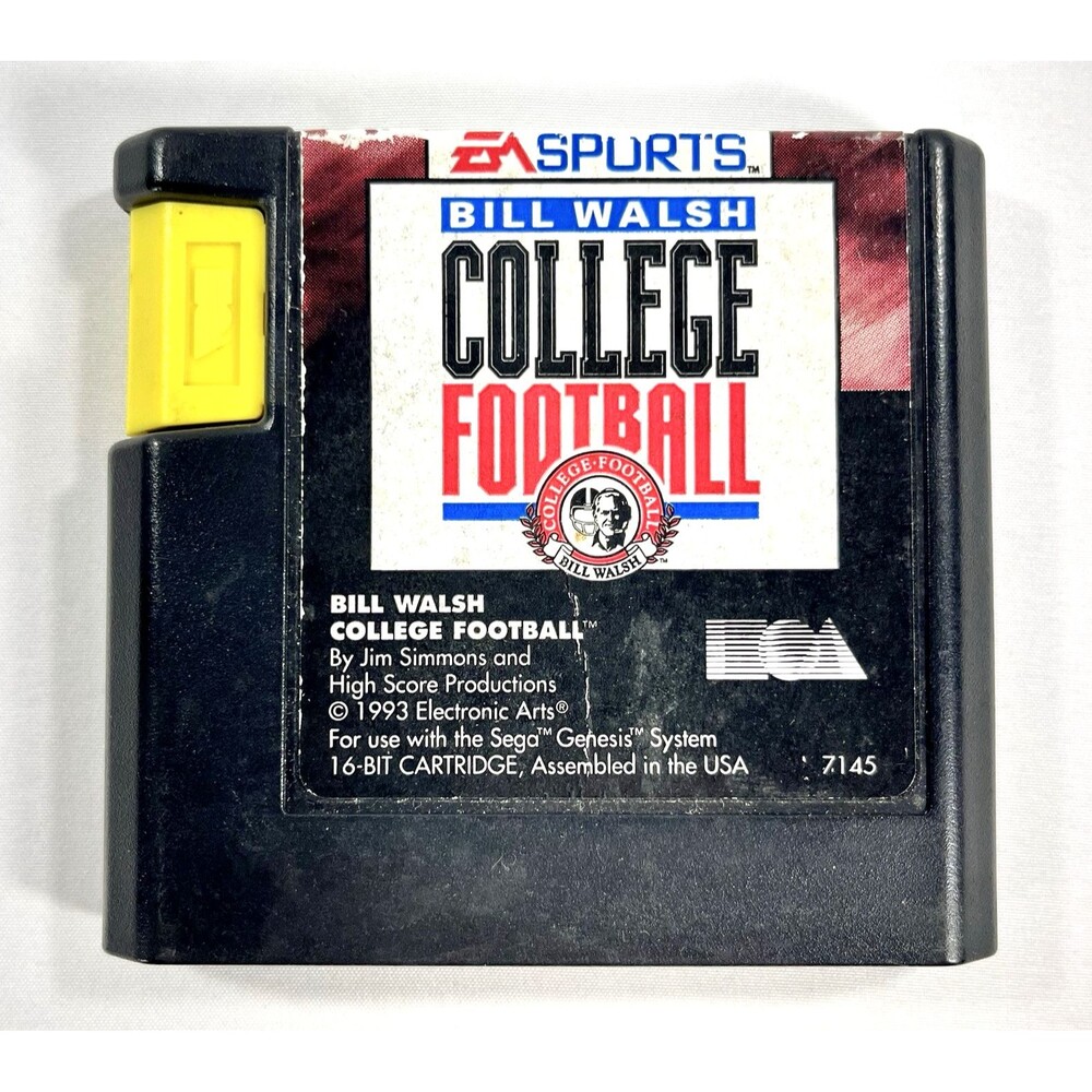 Bill Walsh College Football Sega Genesis EA Sports 1993 Cartridge Only Tested